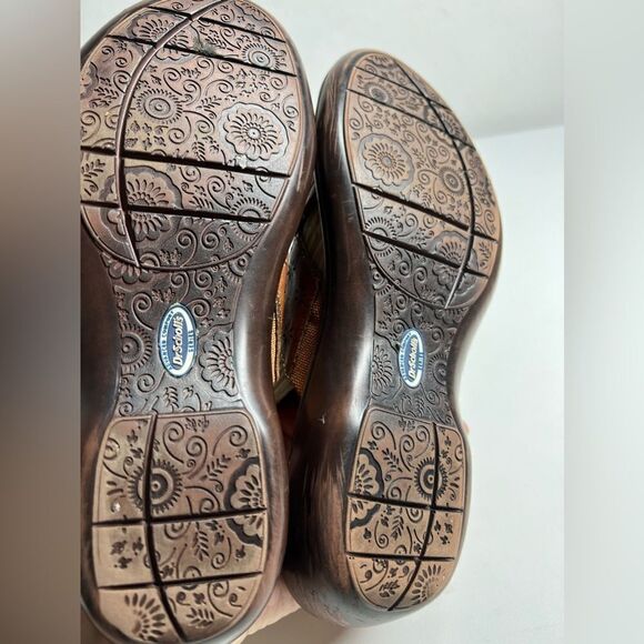 Dr Scholls Sandals Womens Size  8 Slides Woven Brown Leather Open Toe Low Heels - Picture 4 of 7
